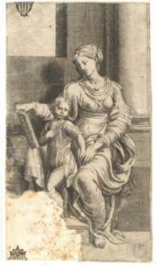 Madonna che legge con un Bambino