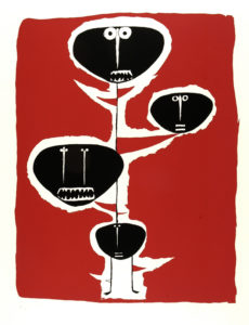 Totem fondo rosso